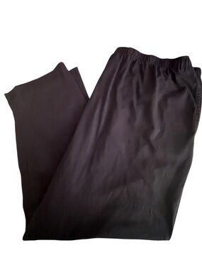 Men's Black Elastic-Waist Sweat Athletic Long Pants Size 4XL with pockets